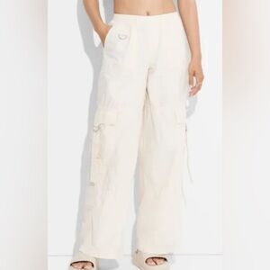 Wild Fable Sz Small Pants Pull On Cargo D Rings Wide Leg Straight NWT